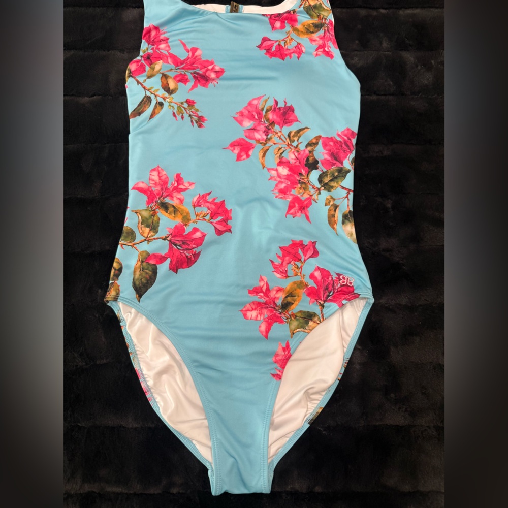 Albion Floral One Piece - Blue and Pink